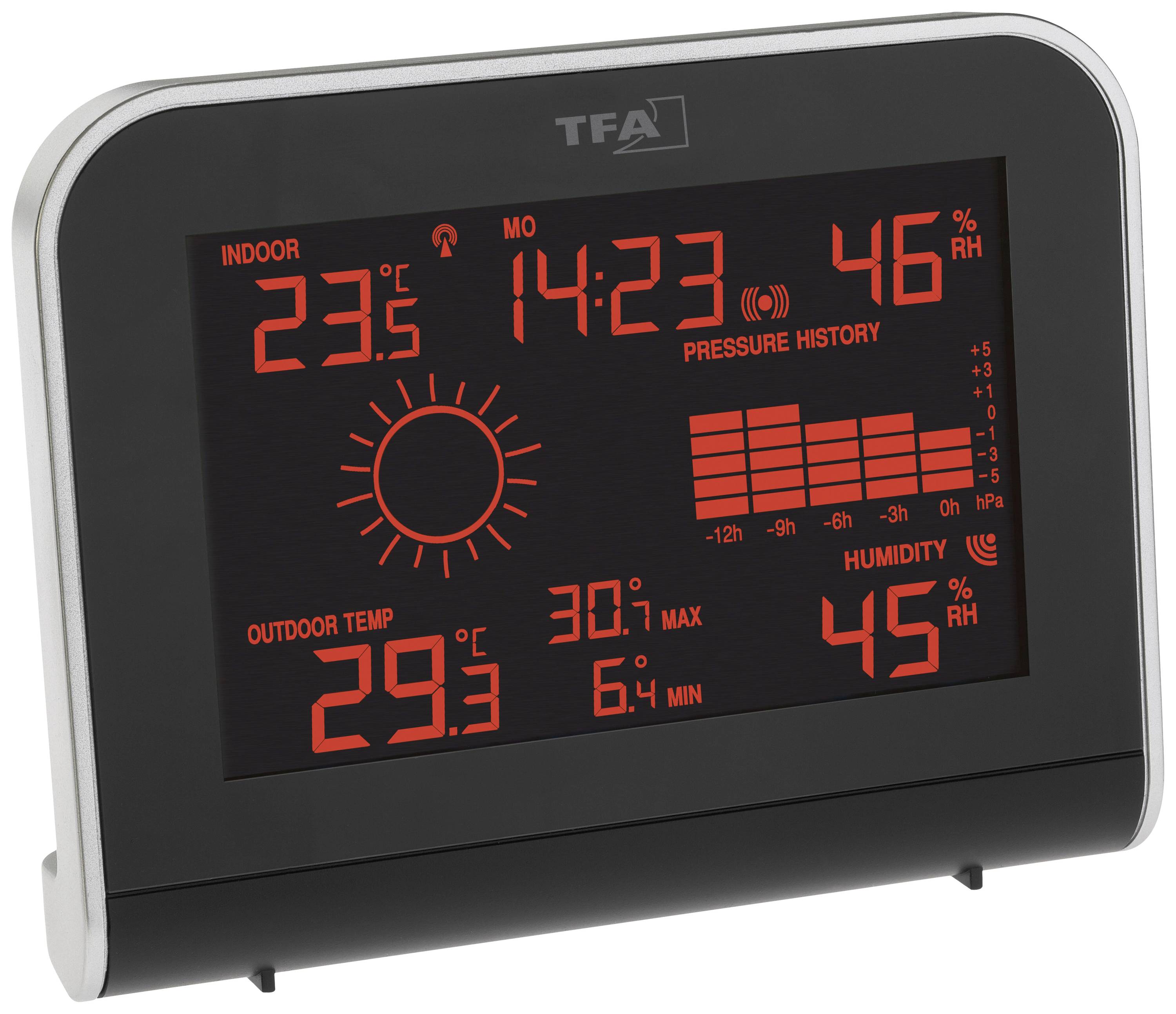 TFA Dostmann SPHERE 35.1148.01 Funk-Wetterstation Vorhersage für 12 bis 24 Stunden Anzahl Sensoren max. 1