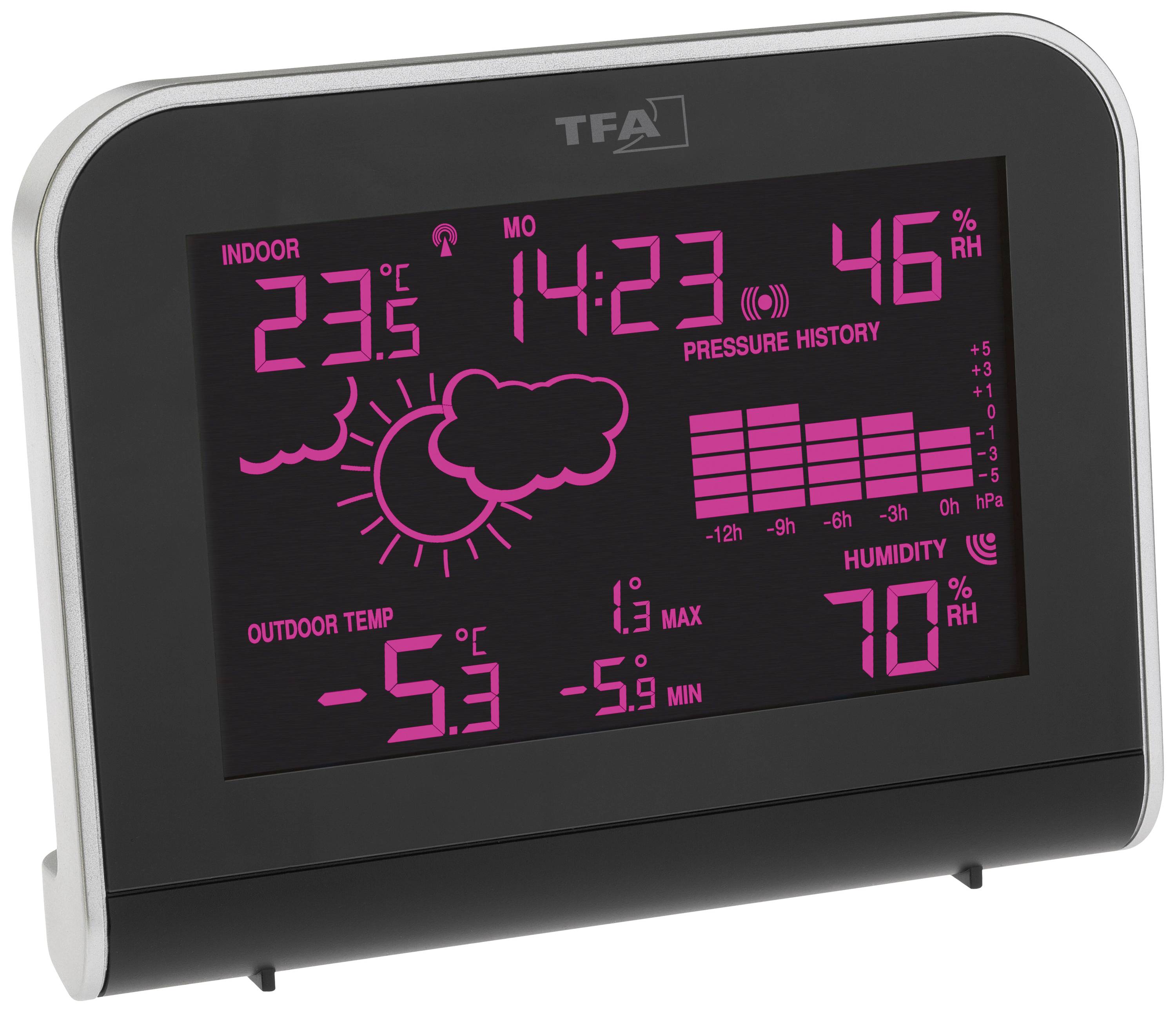 TFA Dostmann SPHERE 35.1148.01 Funk-Wetterstation Vorhersage für 12 bis 24 Stunden Anzahl Sensoren max. 1