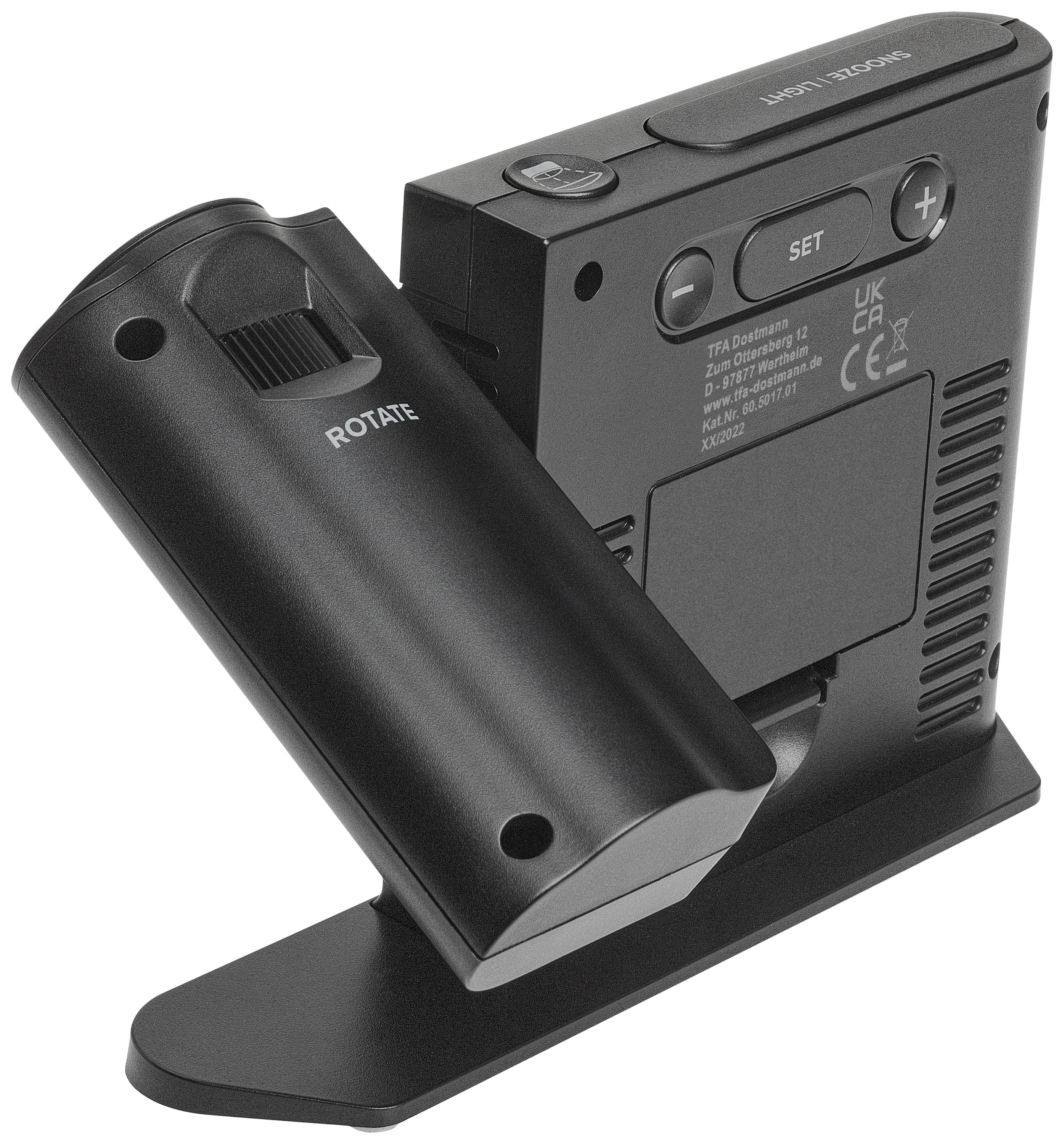 TFA Dostmann 60.5017.01 Funk Wecker Schwarz Alarmzeiten 1