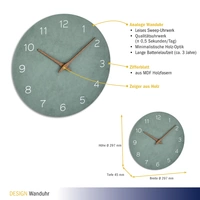 TFA Dostmann 60.3054.04 Quarz Wanduhr 297mm x 45mm Jade, Grün TFA Dostmann 60.3054.04 Quarz Wanduhr 297mm x 45mm Jade, Grün