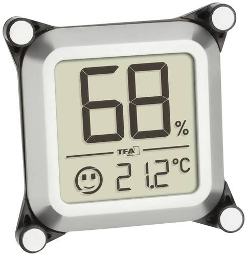 TFA Dostmann Humidore Thermo-/Hygrometer Silber