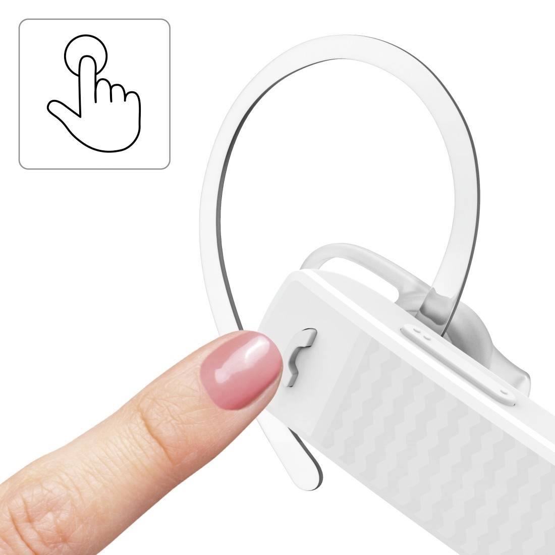 Hama MyVoice1500 On Ear Headset Bluetooth® Mono Weiß Headset, Ohrbügel, Lautstärkeregelung Telefon