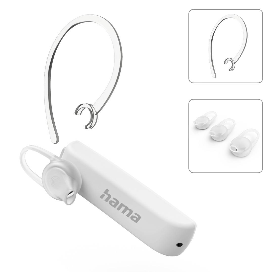 Hama MyVoice1500 On Ear Headset Bluetooth® Mono Weiß Headset, Ohrbügel, Lautstärkeregelung Telefon