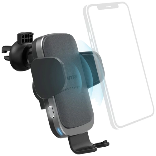 Hama FC10 Motion Wireless Charger 10W Magnetanschluss Qi Wireless Charging Schwarz, Silber KFZ mit Smartphone-Halterung Hama FC10 Motion Wireless Charger 10W Magnetanschluss Qi Wireless Charging Schwarz, Silber KFZ mit Smartphone-Halterung