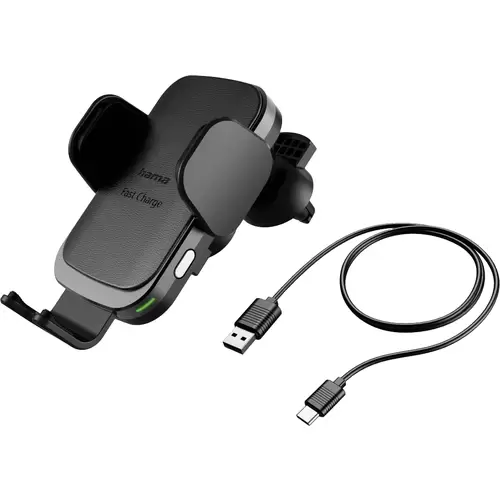 Hama FC10 Motion Wireless Charger 10W Magnetanschluss Qi Wireless Charging Schwarz, Silber KFZ mit Smartphone-Halterung Hama FC10 Motion Wireless Charger 10W Magnetanschluss Qi Wireless Charging Schwarz, Silber KFZ mit Smartphone-Halterung