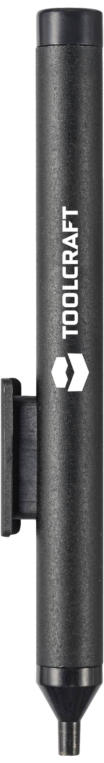 Ein schwarzer Stift mit der weißen Aufschrift 'TOOLCRAFT' in vertikaler Position.