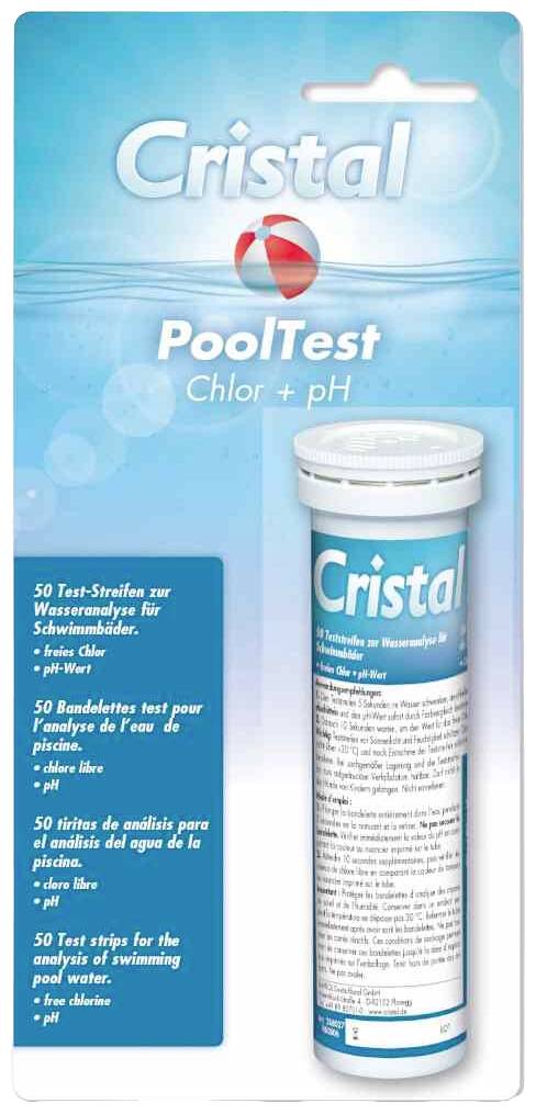 Cristal 288027 Pool-Teststreifen PH und Chlor Pool-Chemie Teststreifen 50 St.
