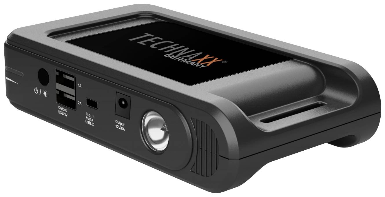 Technaxx Schnellstartsystem TX-218 5030 Starthilfestrom (12 V)=350A Kompressor, Elektronikschutz, Arbeitsleuchte, Verpolungs-