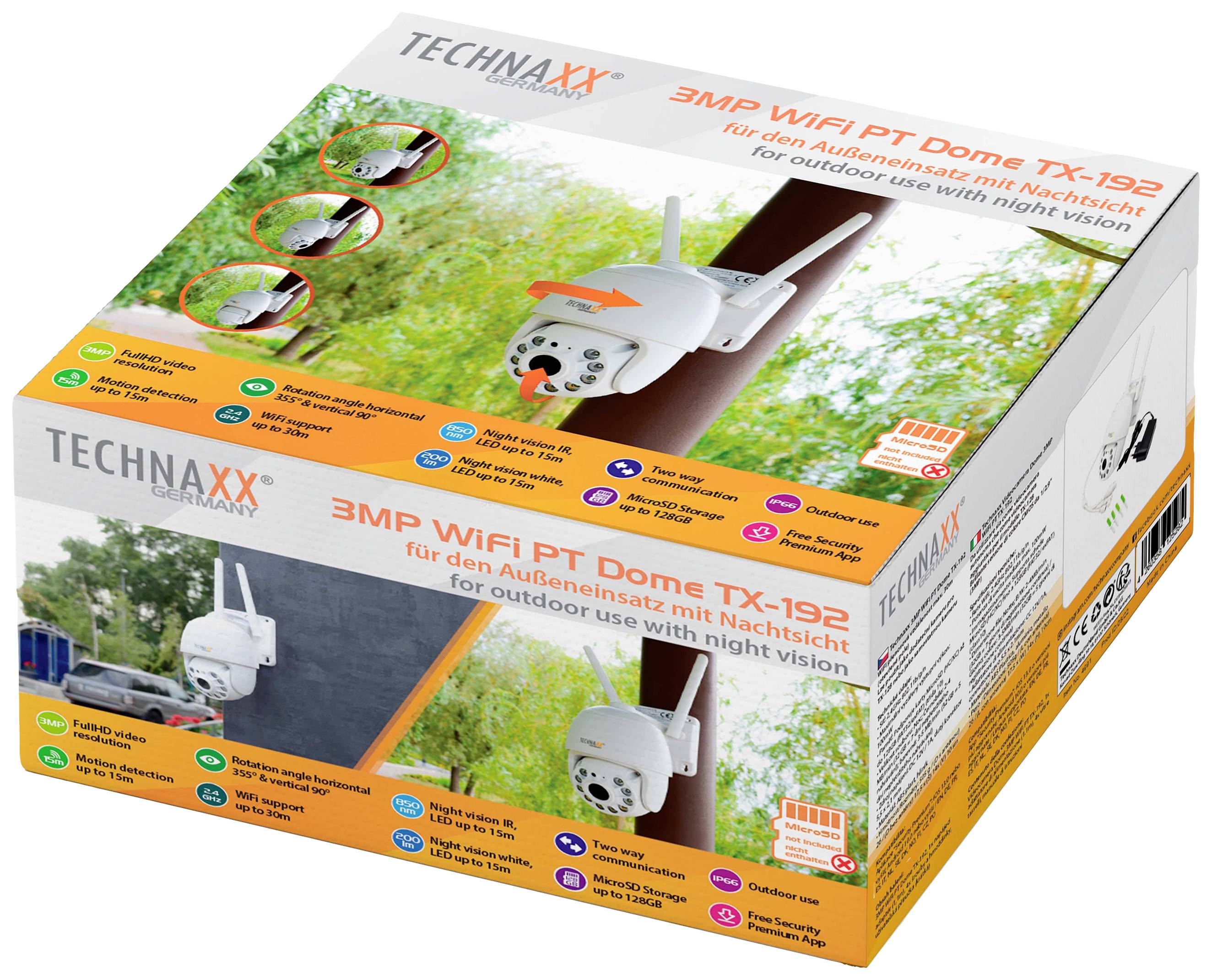 Technaxx TX-192 4991 WLAN, LAN IP Überwachungskamera 2304 x 1296 Pixel