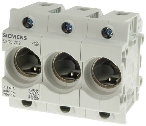 Siemens 5SG5702 Sicherungssockel Sicherungsgröße = D02 3polig 6A 5St.