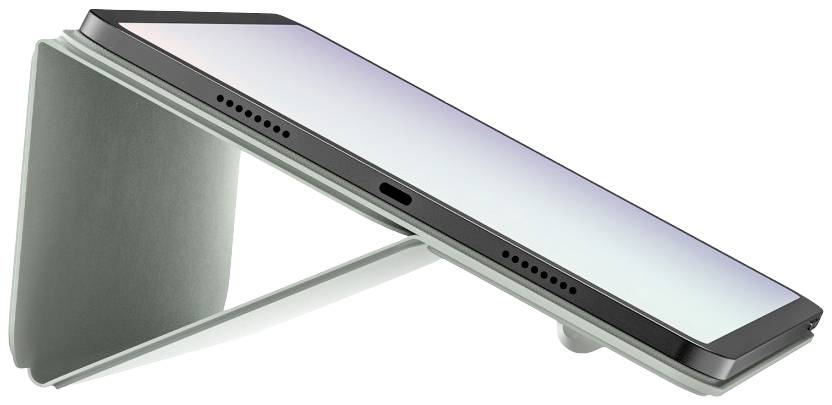 Ein modernes Smartphone in seitlicher Ansicht, leicht schräg dargestellt. Es ist aufgeklappt, zeigt ein dünnes und elegantes Design.