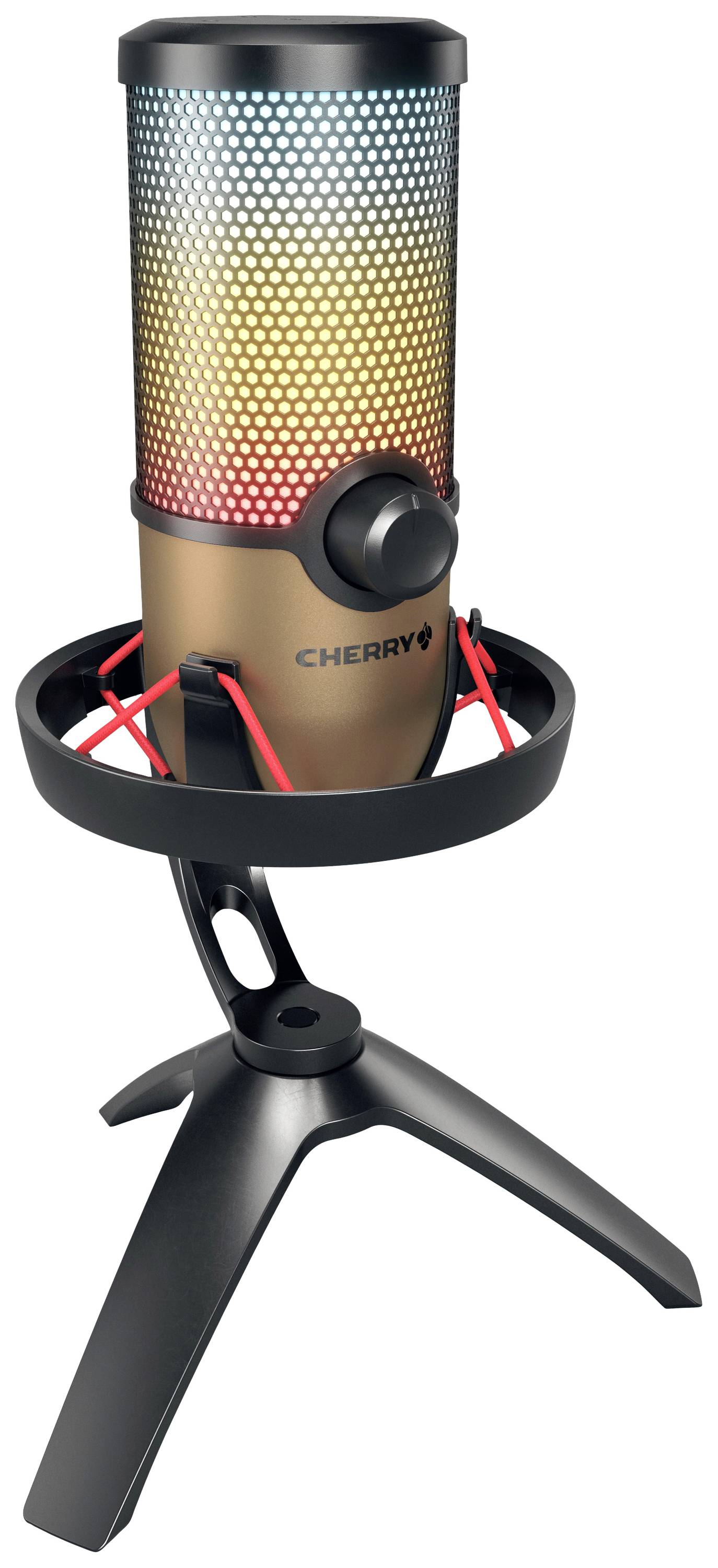CHERRY UM 9.0 Pro RGB Stand USB-Mikrofon Übertragungsart (Details):USB Standfuß USB-A (USB 2.0), Kopfhörer-Buchse USB