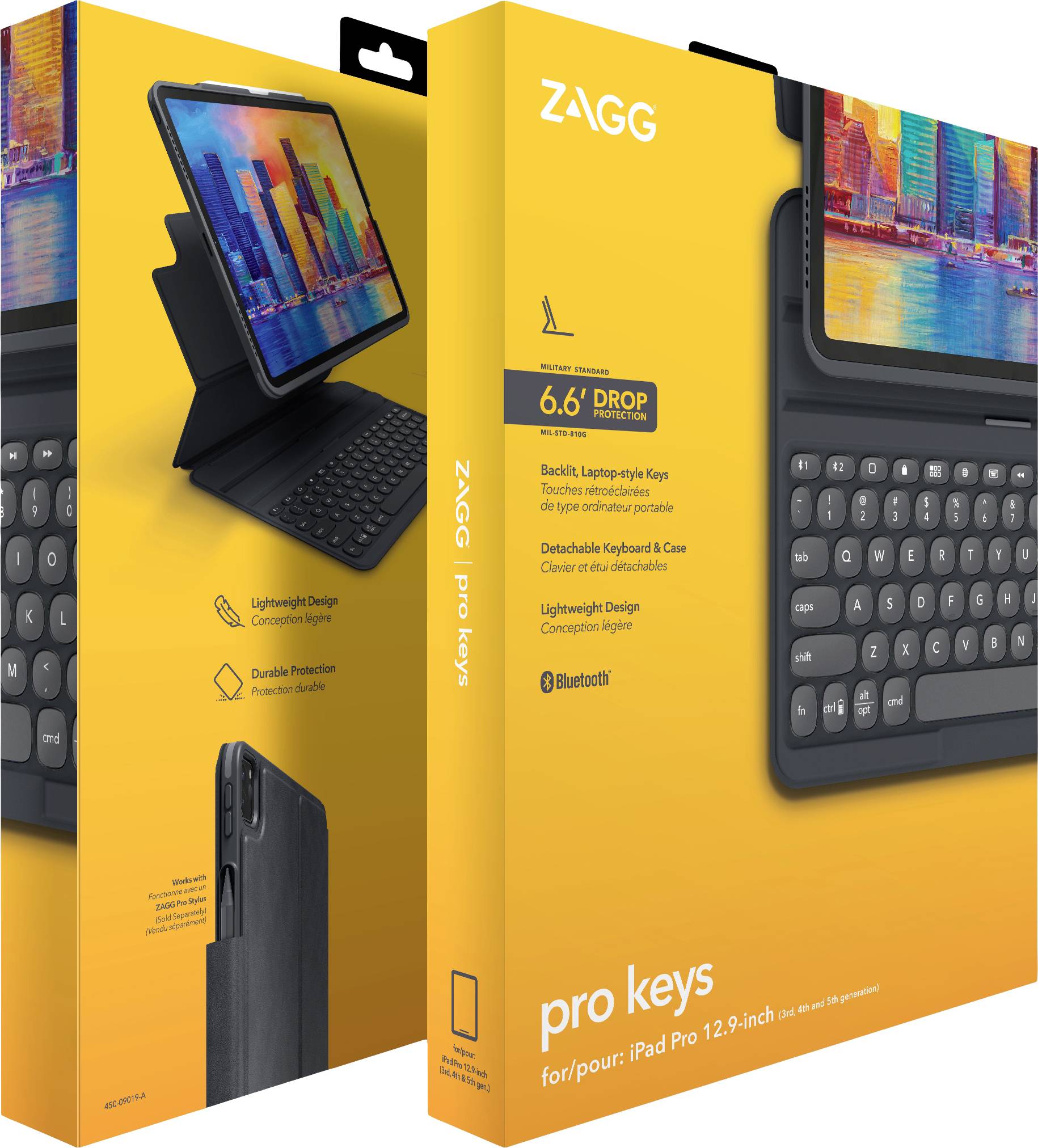 ZAGG ProKeys Tablet-Tastatur mit Hülle Passend für Marke (Tablet): Apple iPad Pro 12.9 (3.Generation), iPad Pro 12.9 (4. Generation), iPad Pro 12.9