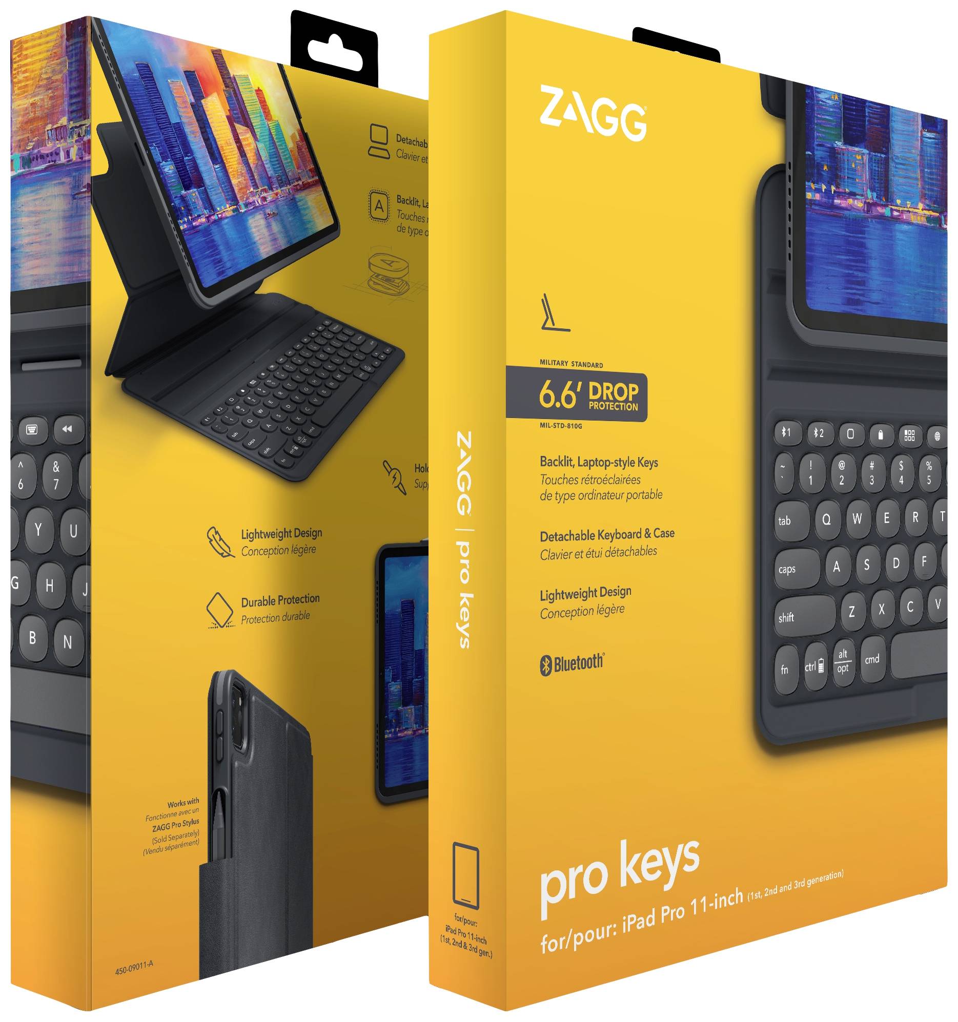 ZAGG ProKeys Tablet-Tastatur mit Hülle Passend für Marke (Tablet): Apple iPad Pro 11 (1. Generation), iPad Pro 11 (2. Generation), iPad Pro 11 (3.