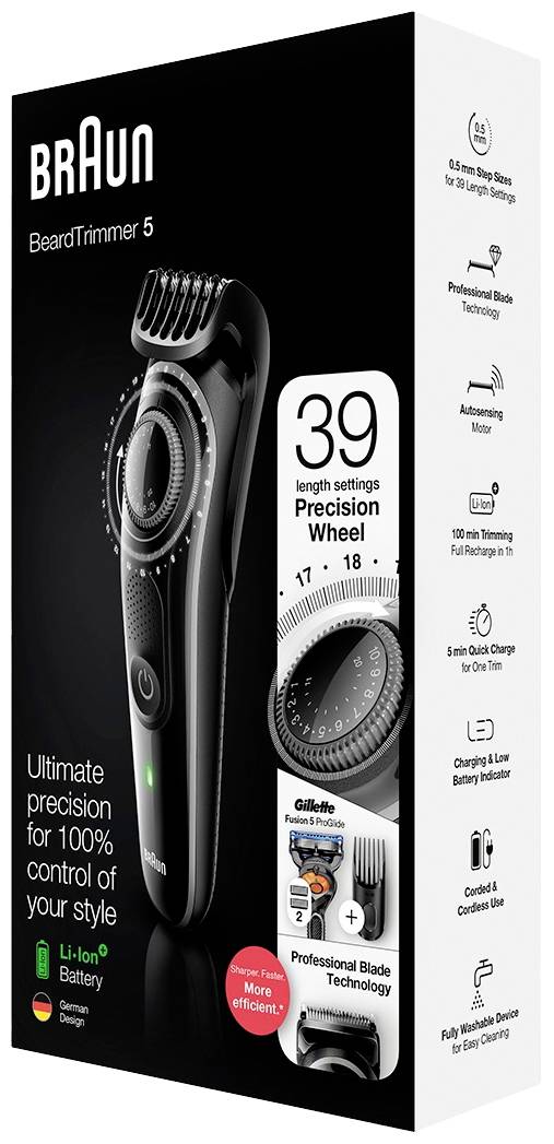 Braun BT5242 Bartschneider, Haarschneider abwaschbar Schwarz