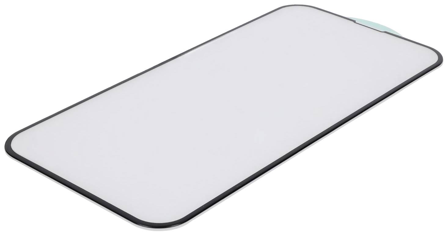 Rechteckige weiße Laptop-Kühlmatte mit schwarzem Rand und einem türkisen Griff oben.