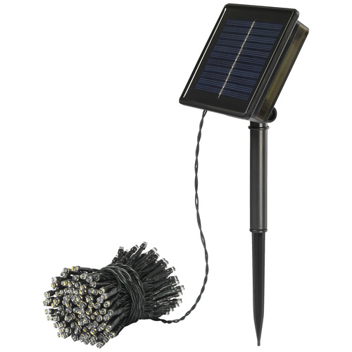 Sygonix Solar-Lichterkette SY-5596928 LED Warmweiß, Kaltweiß Schwarz, Standard-Grün (seidenmatt)