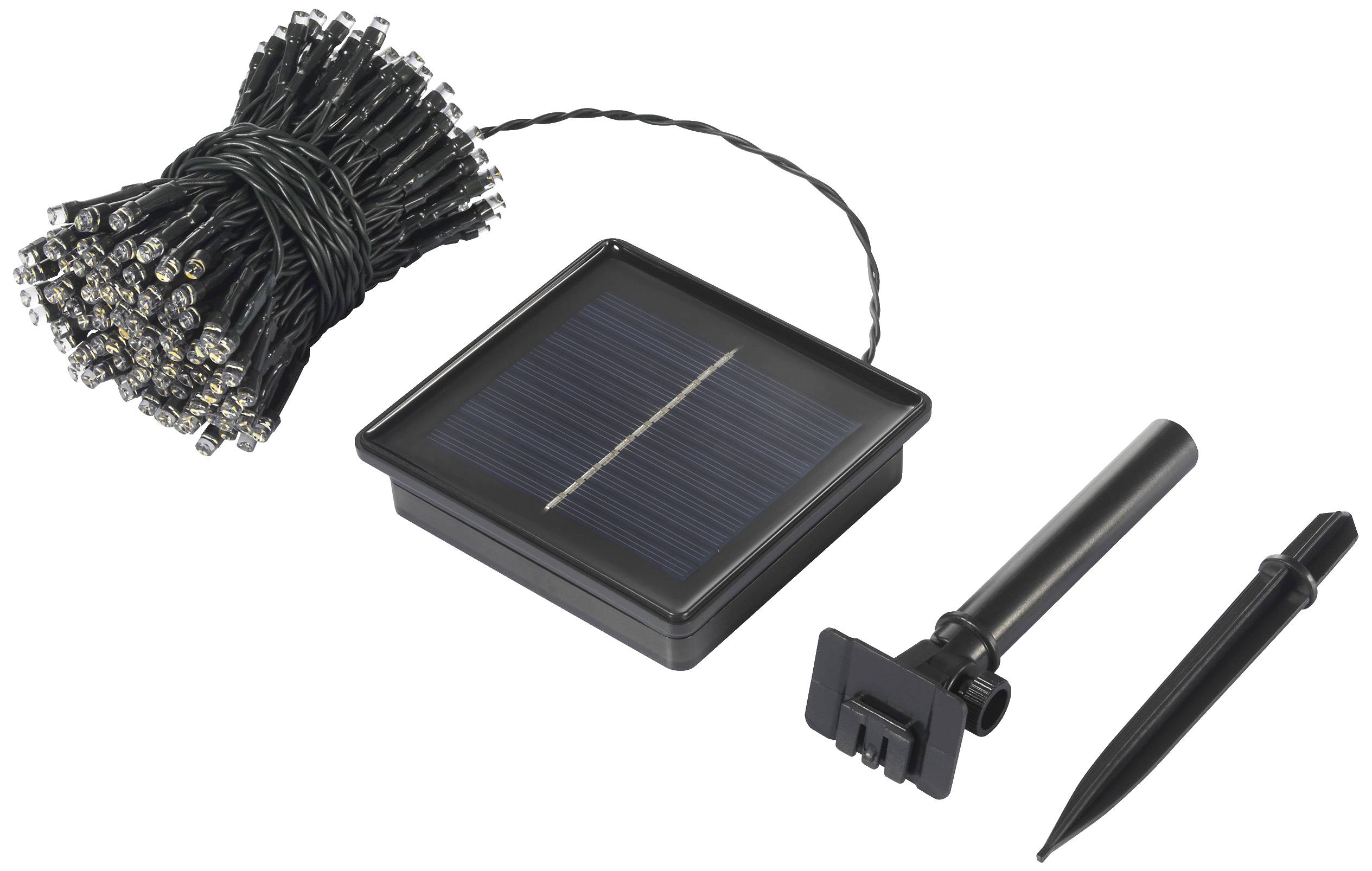 Sygonix SY-5596928 Solar-Lichterkette LED Schwarz, Standard-Grün (seidenmatt)