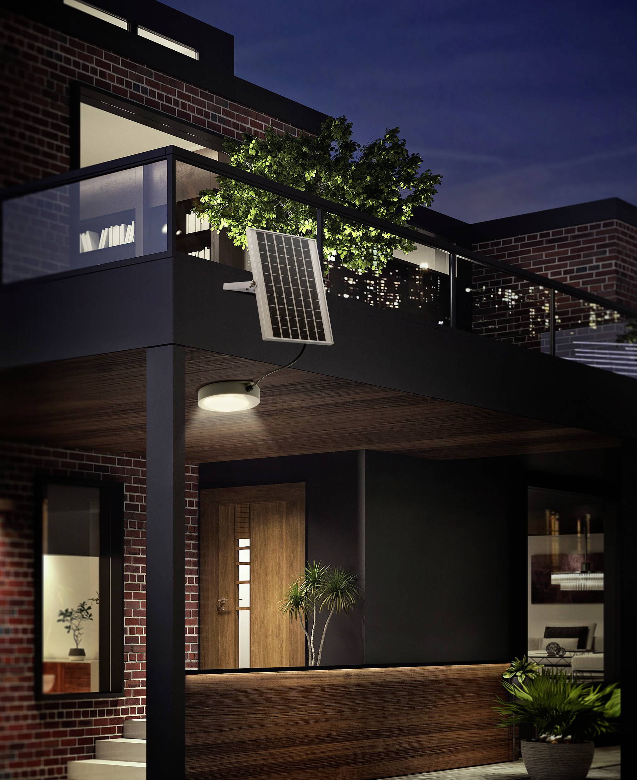 Sygonix SY-5596934 Solar-Außenwandleuchte mit Bewegungsmelder LED 10W Grau