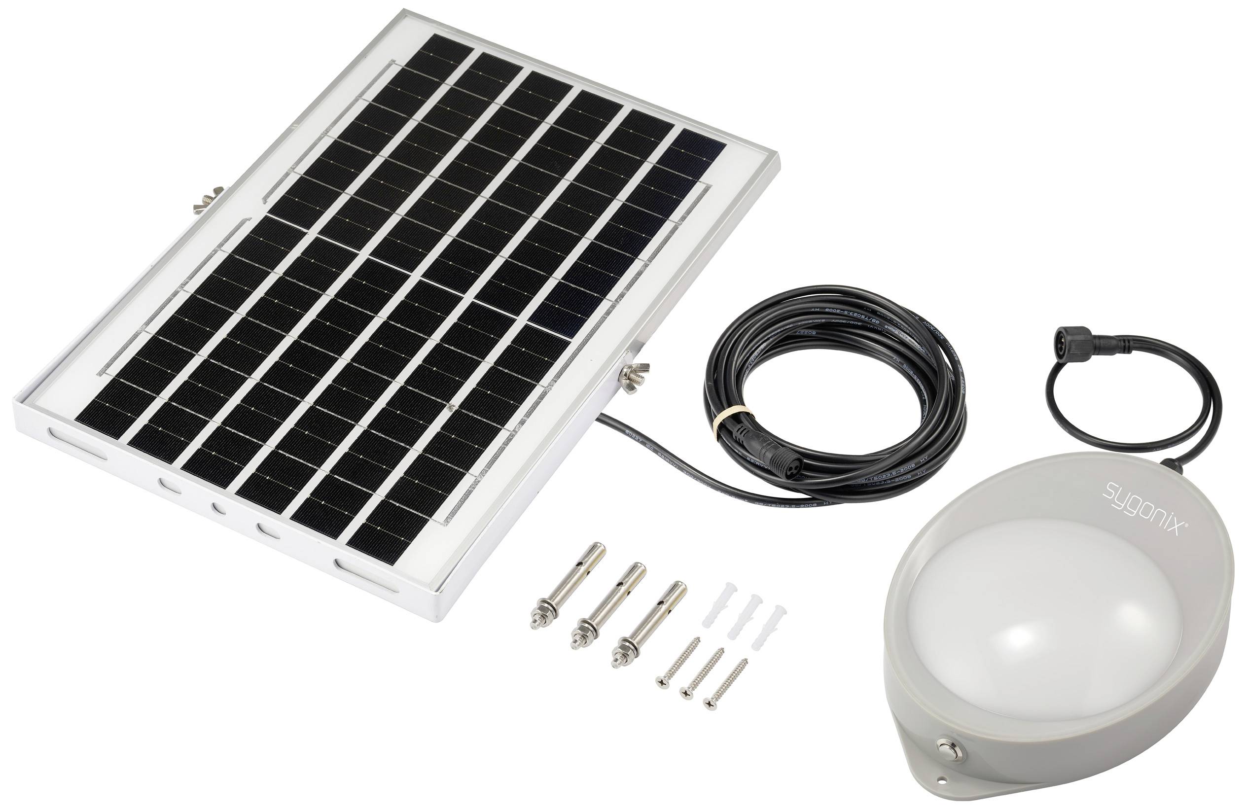 Sygonix SY-5596934 Solar-Außenwandleuchte mit Bewegungsmelder LED 10W Grau