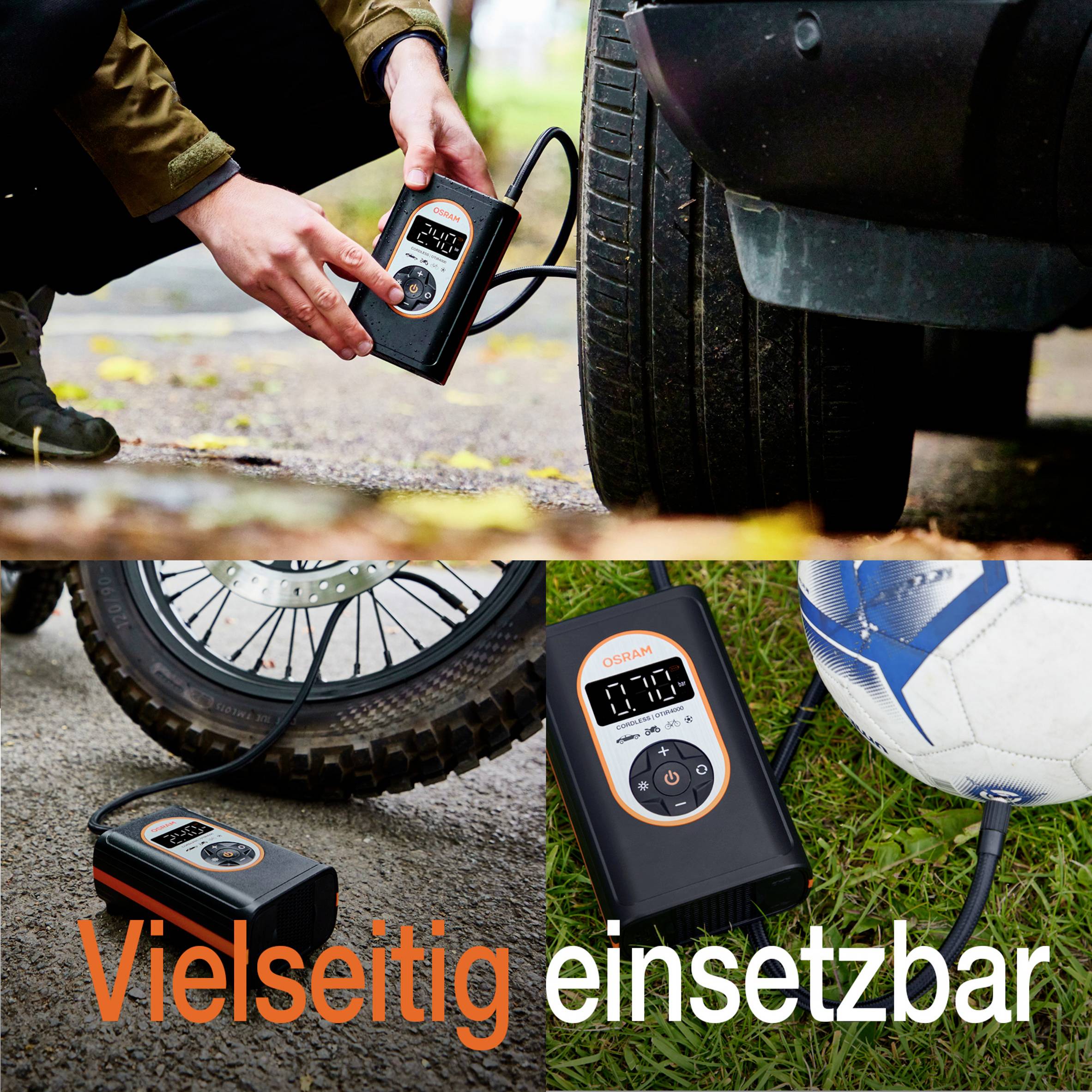 Osram Automotive OTIR4000 Kompressor TYREinflate 4000 8.3 bar Aufbewahrungs-Box/-Tasche, Automatische Abschaltung, mit