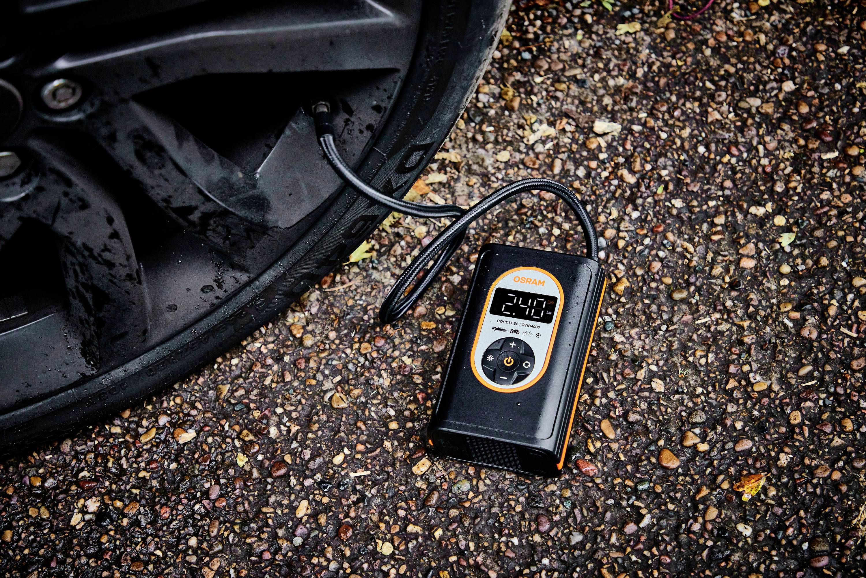Osram Automotive OTIR4000 Kompressor TYREinflate 4000 8.3 bar Aufbewahrungs-Box/-Tasche, Automatische Abschaltung, mit
