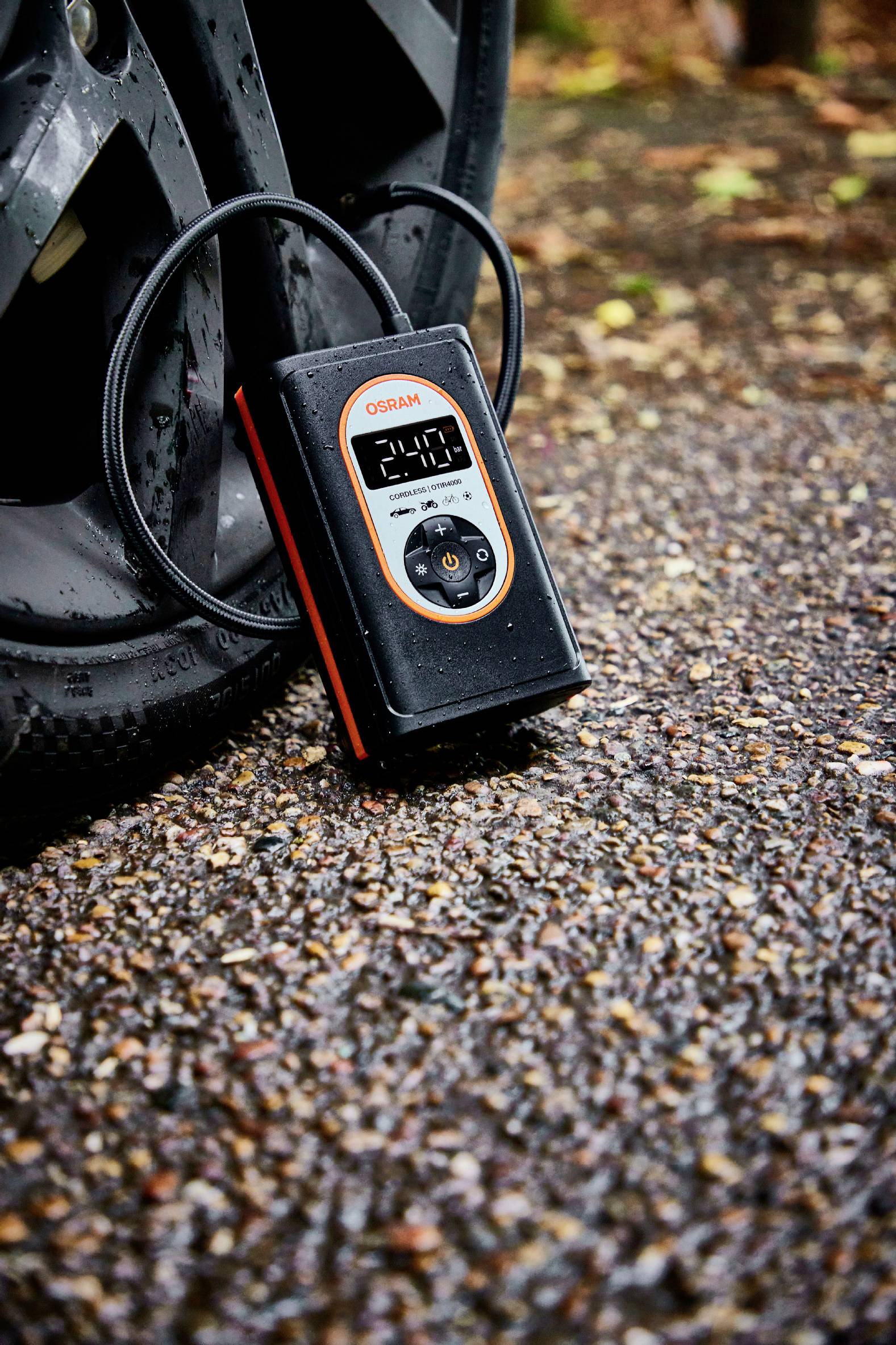 Osram Automotive OTIR4000 Kompressor TYREinflate 4000 8.3 bar Aufbewahrungs-Box/-Tasche, Automatische Abschaltung, mit