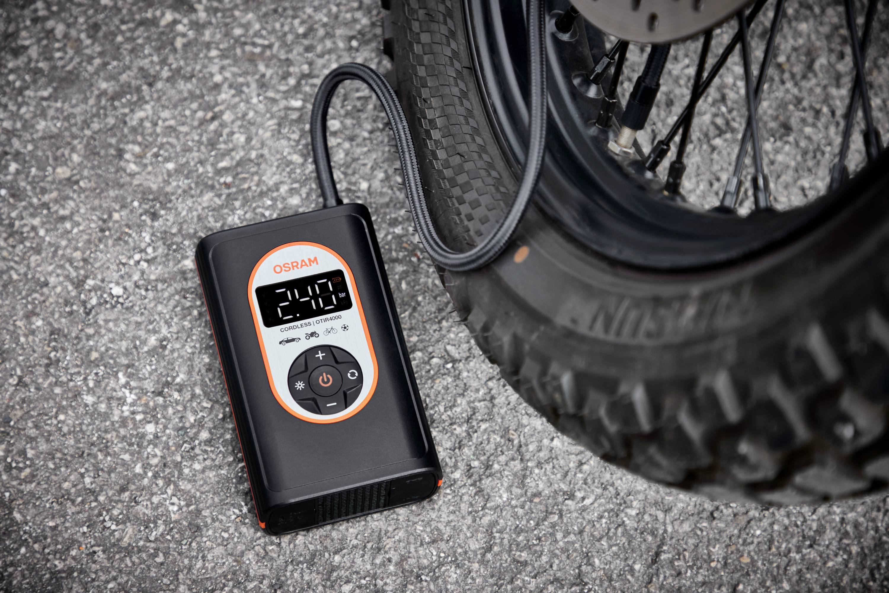 Osram Automotive OTIR4000 Kompressor TYREinflate 4000 8.3 bar Aufbewahrungs-Box/-Tasche, Automatische Abschaltung, mit