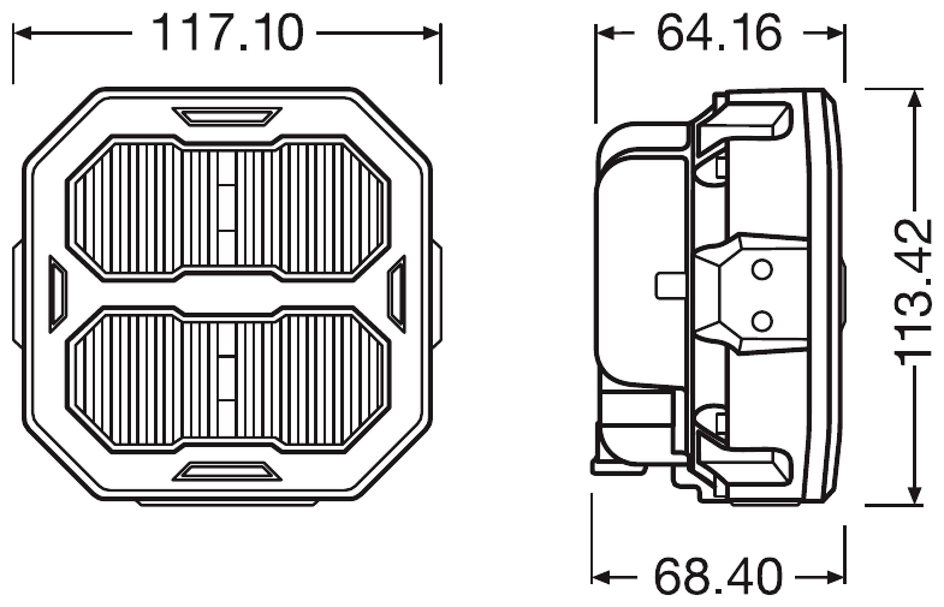 Osram Automotive Arbeitsscheinwerfer 12 V, 24V LEDriving® Cube PX3500 Ultra Wide LEDPWL 102-UW Breite Nahfeldausleuchtung