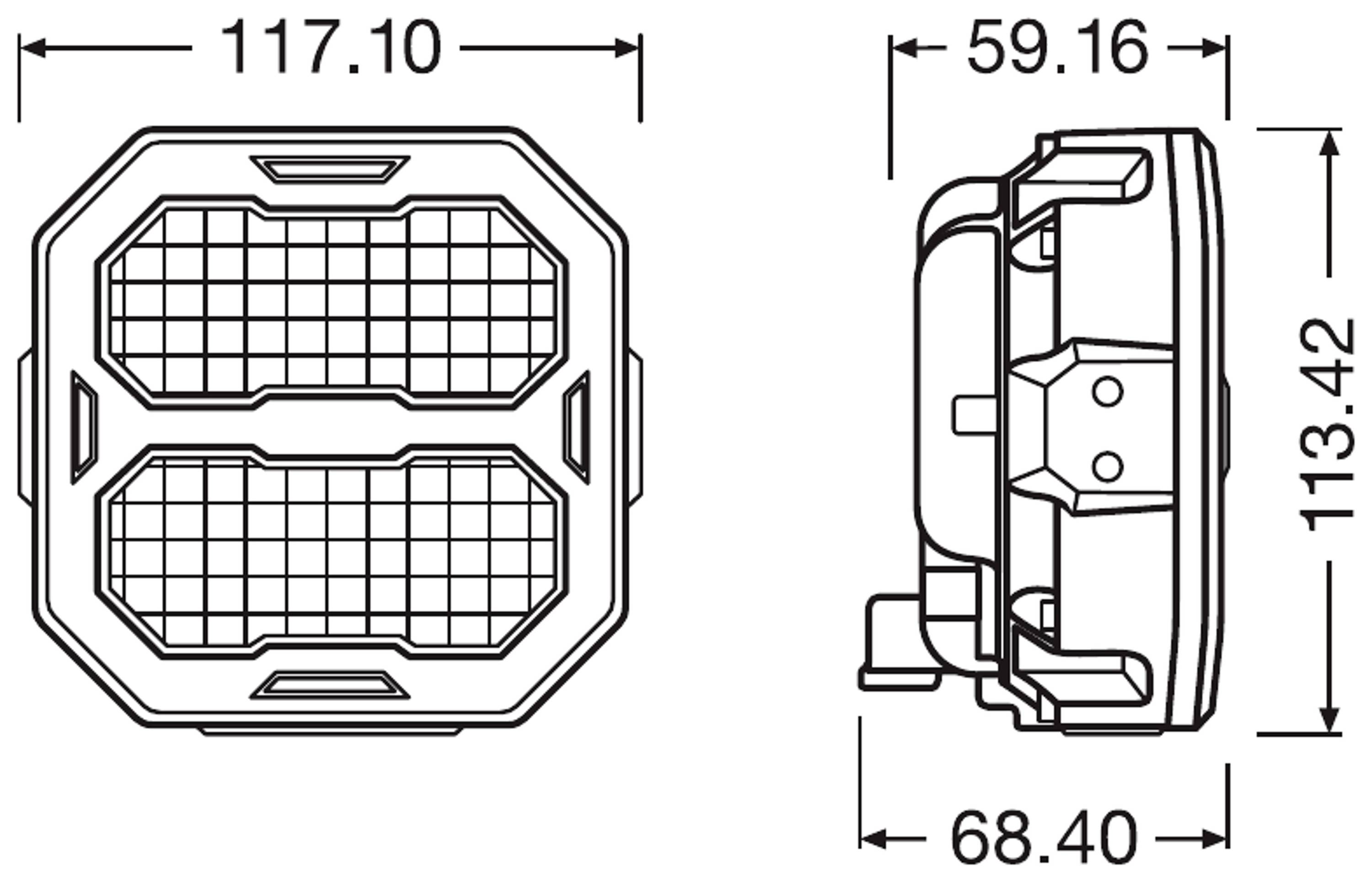 OSRAM Arbeitsscheinwerfer 12 V, 24 V LEDriving® Cube PX2500 Wide LEDPWL 104-WD Weitreichende Ausleu