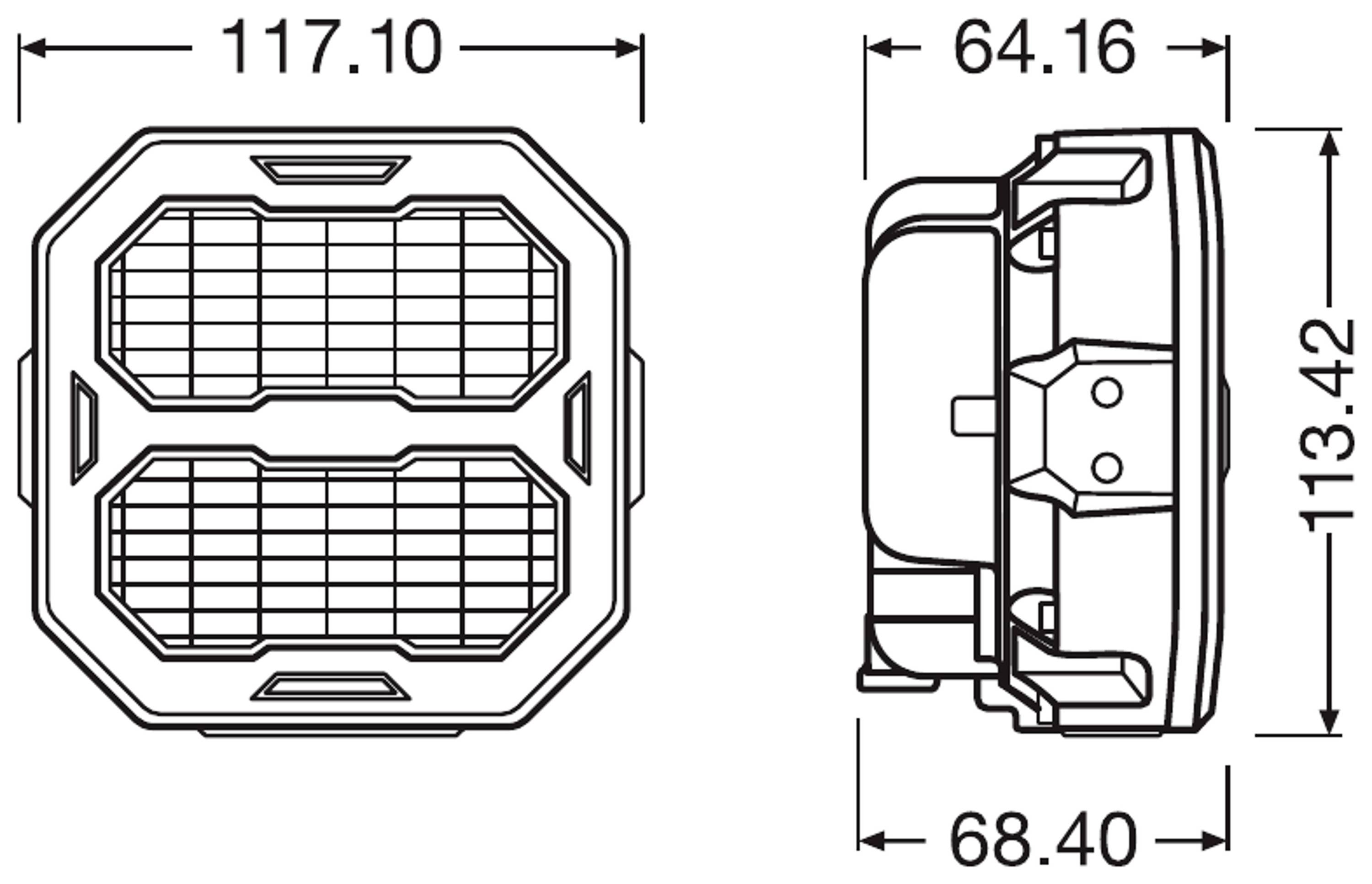 Osram Automotive Arbeitsscheinwerfer 12 V, 24 V LEDriving® Cube PX4500 Flood LEDPWL 109-FL Weites F