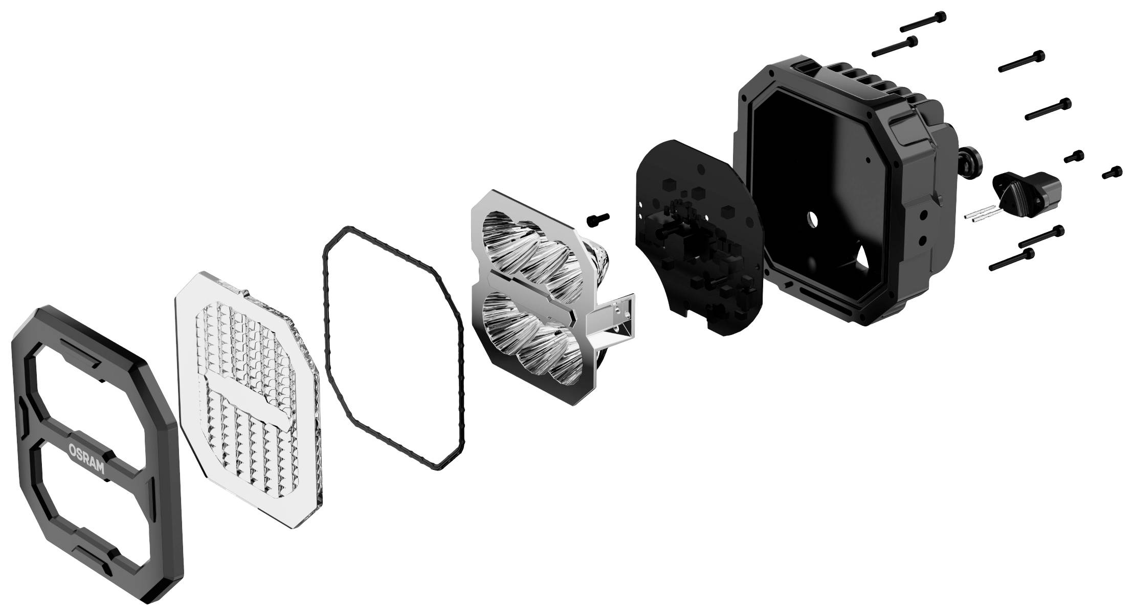 Osram Automotive Arbeitsscheinwerfer 12 V, 24V LEDriving® Cube PX4500 Flood LEDPWL 109-FL Weites Fernlicht (B x H x T) 68.4 x 113