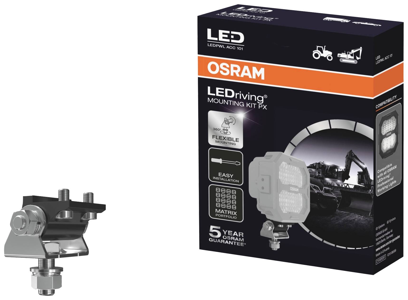 Osram Automotive Halter LEDriving® Mounting Kit PX LEDPWL ACC 101 (B x H x T) 35 x 45 x 43 mm