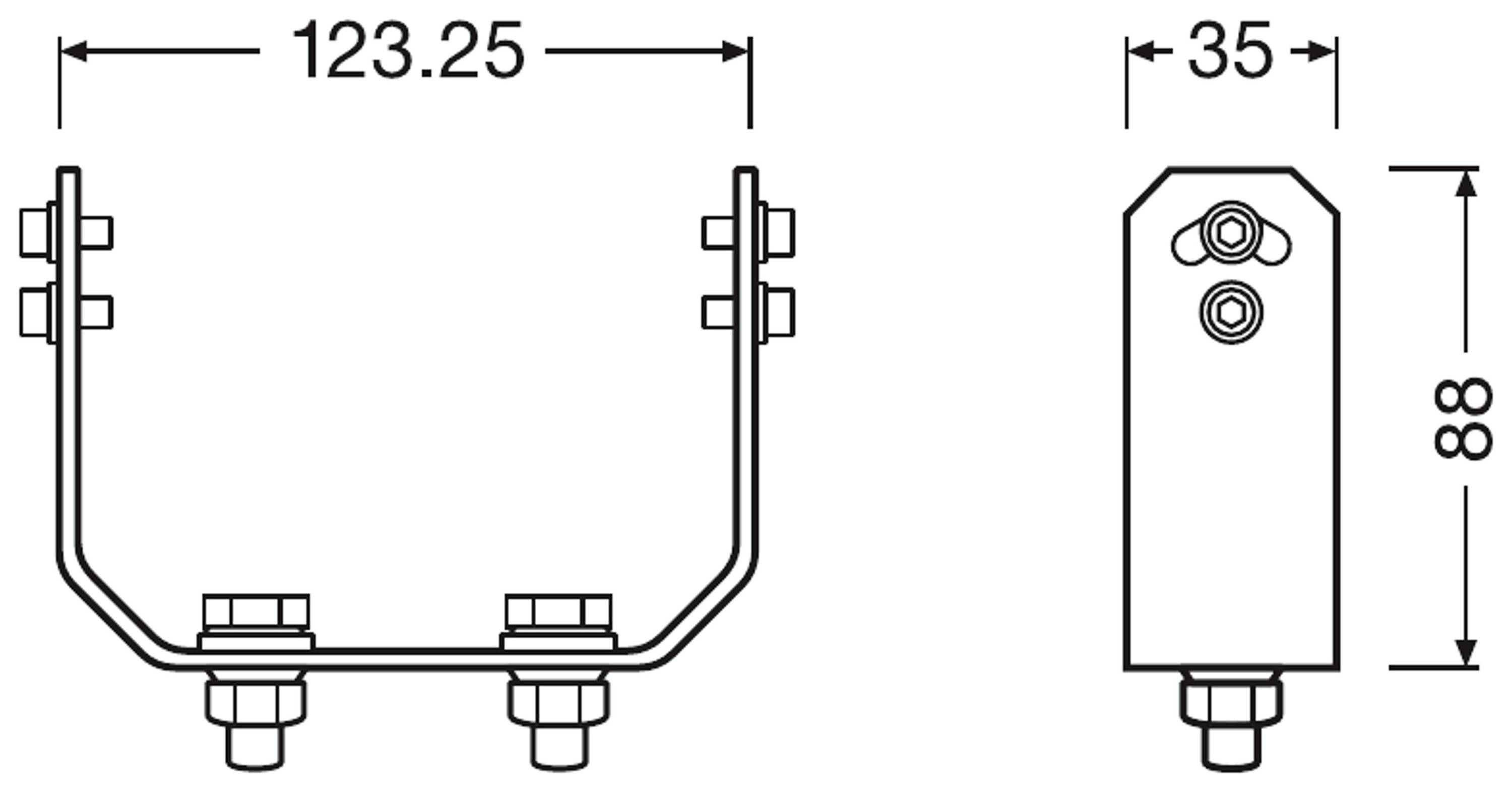 Osram Automotive Halter LEDriving® Heavy Duty Mounting Kit PX LEDPWL ACC 102 (B x H x T) 123.25 x 88 x 35mm