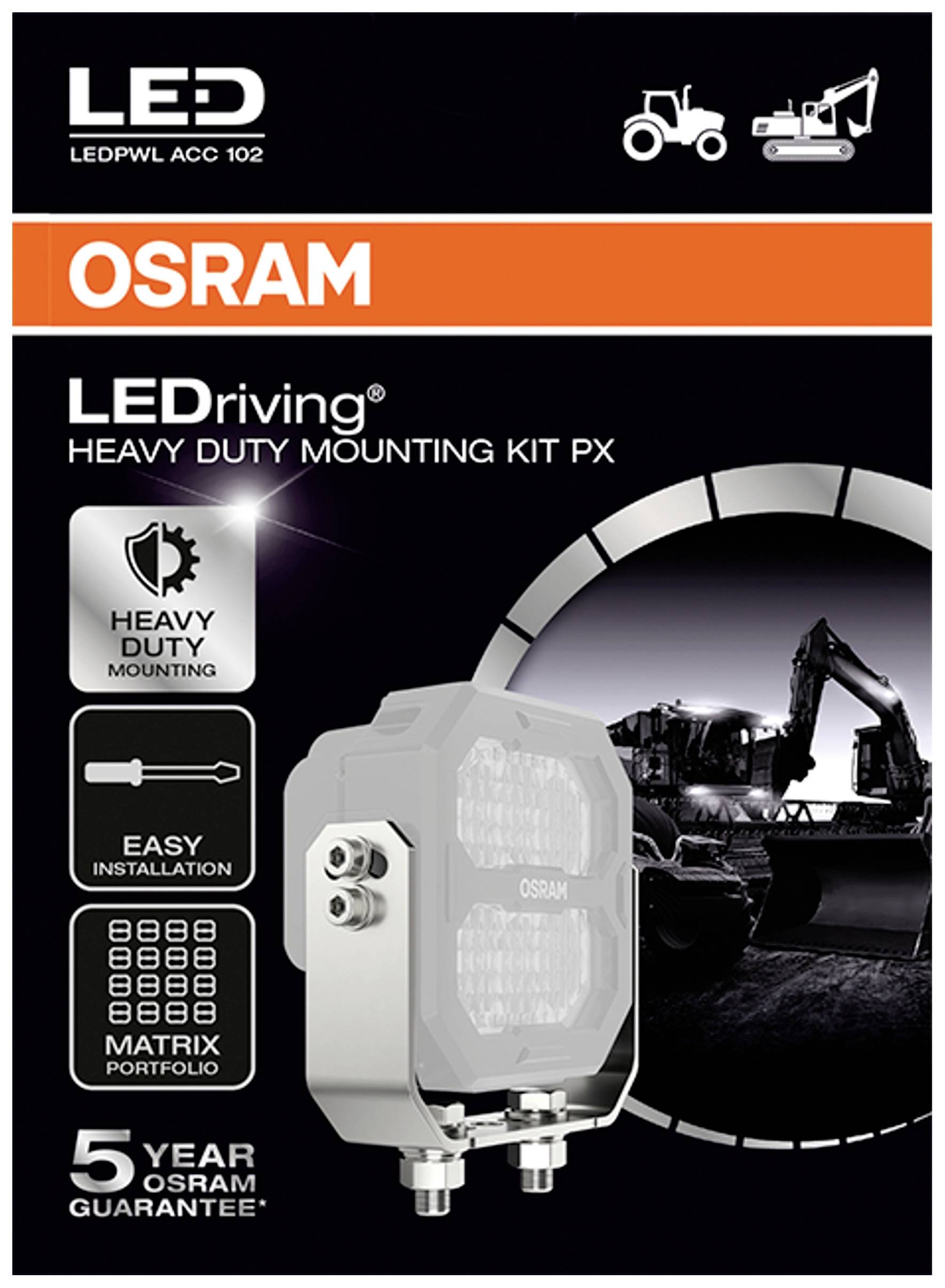 Osram Automotive Halter LEDriving® Heavy Duty Mounting Kit PX LEDPWL ACC 102 (B x H x T) 123.25 x 88 x 35mm