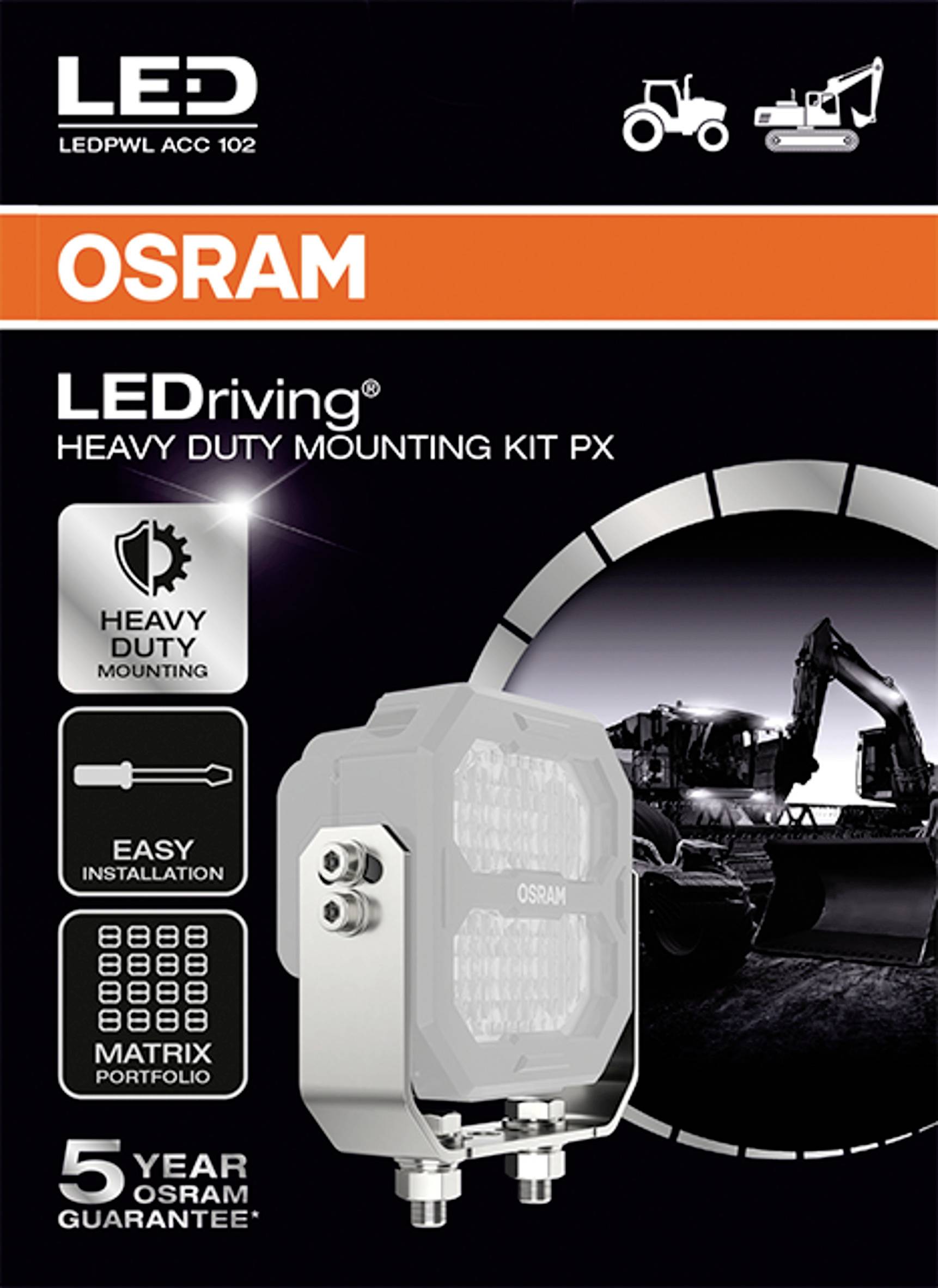 Osram Automotive Halter LEDriving® Heavy Duty Mounting Kit PX LEDPWL ACC 102 (B x H x T) 123.25 x 88 x 35mm