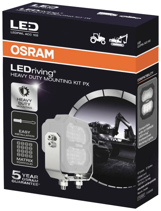 Osram Automotive Halter LEDriving® Heavy Duty Mounting Kit PX LEDPWL ACC 102 (B x H x T) 123.25 x 88 x 35mm