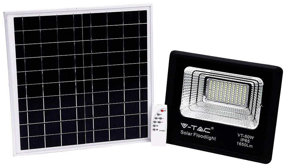 V-TAC 8575 VT-60W Solar-Wandstrahler LED 20 W Schwarz