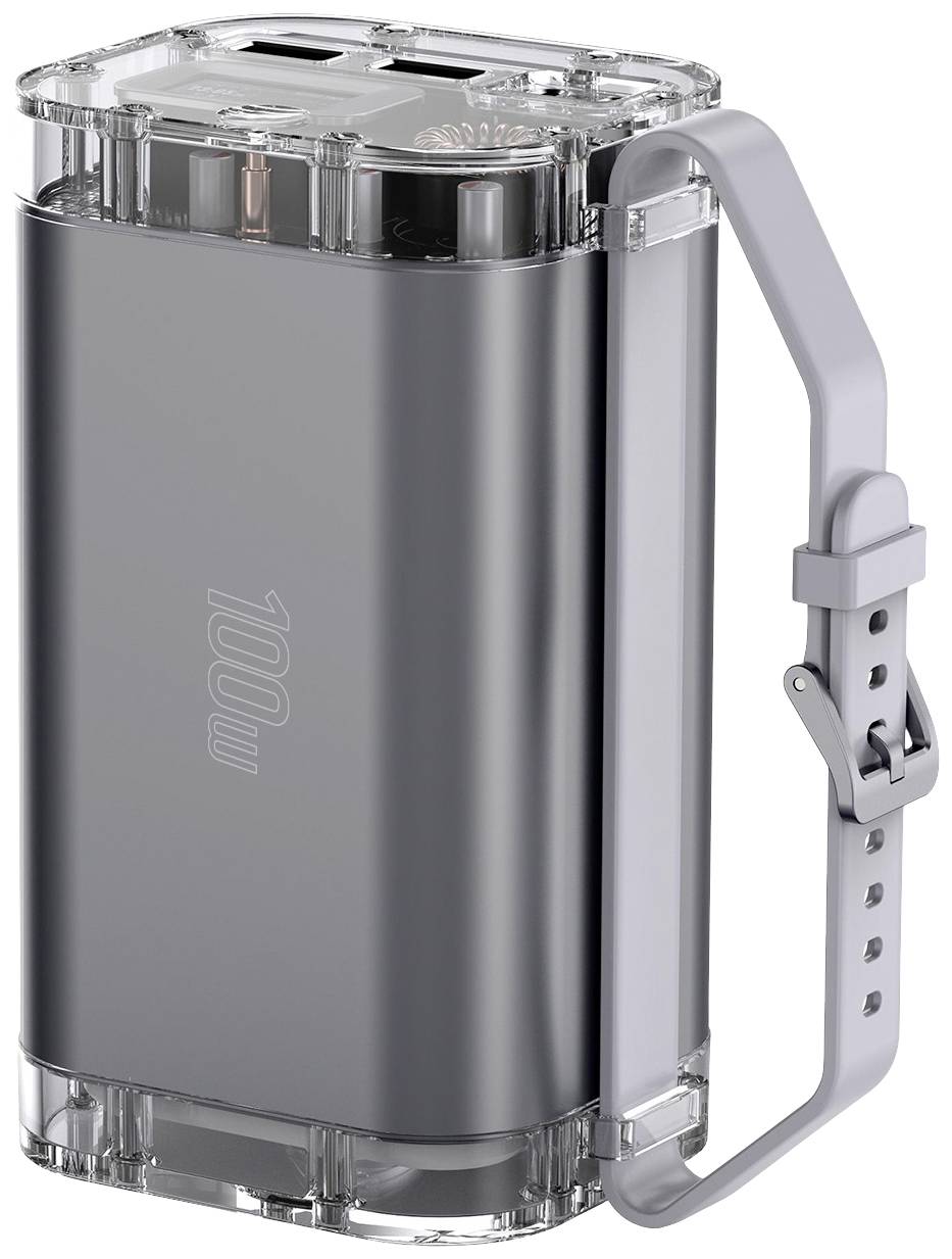 4Smarts Lucid Ultra Powerbank 40000 mAh USB PD, Quick Charge 3.0 LiPo Grau Statusanzeige, Taschenlampe