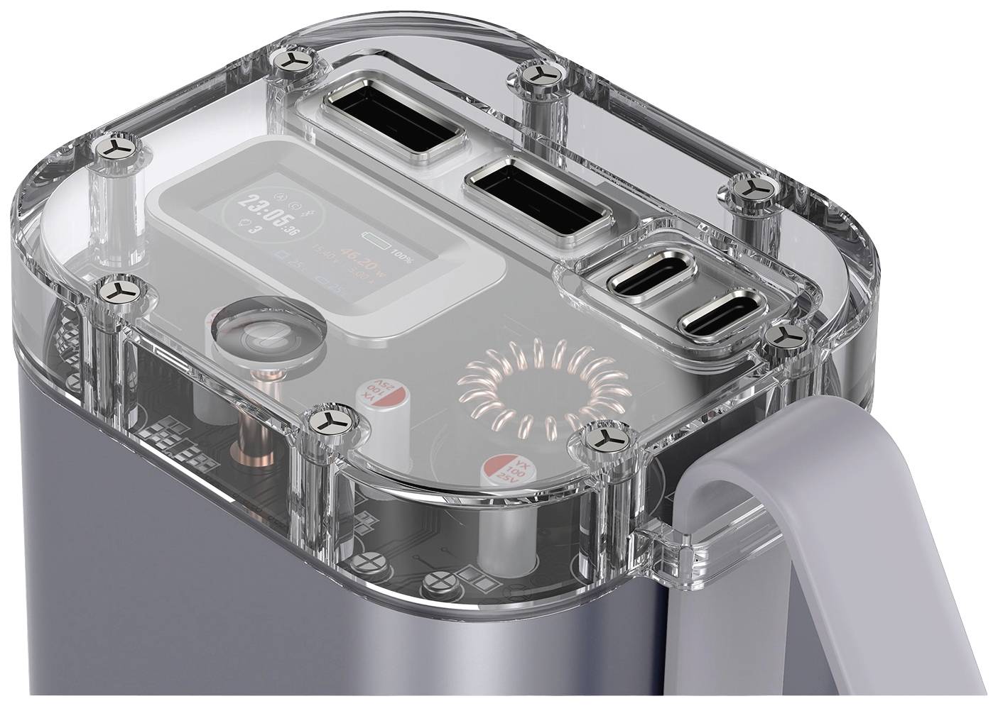 4Smarts Lucid Ultra Powerbank 40000 mAh USB PD, Quick Charge 3.0 LiPo Grau Statusanzeige, Taschenlampe