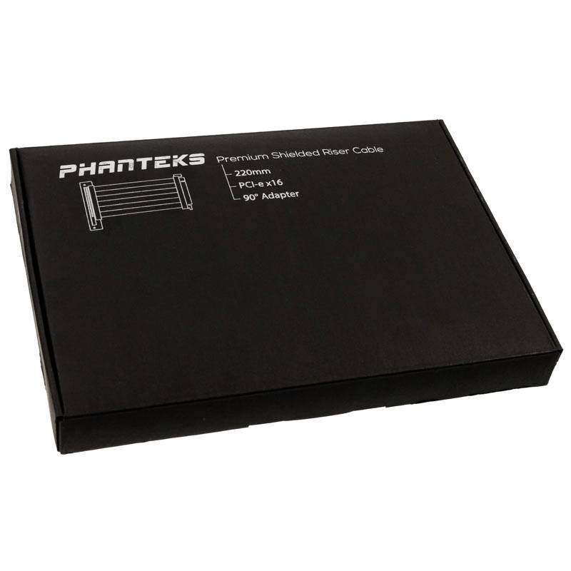 Phanteks PCIe Riser Kabel PCIe x16 Stecker, PCIe x16 Buchse 0.22 m Schwarz Buchse 90° gewinkelt PH-CBRS_PR22