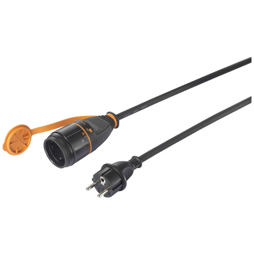 Sygonix SY-5597570 Strom Verlängerungskabel Schwarz, Orange 5 m H07RN-F 3G 1,5 mm² verriegelbar, wi