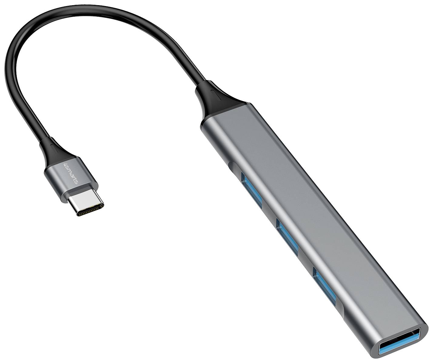 4Smarts 456908 USB-Hub USB-A (USB 2.0), USB-A (USB 3.0) Spacegrau