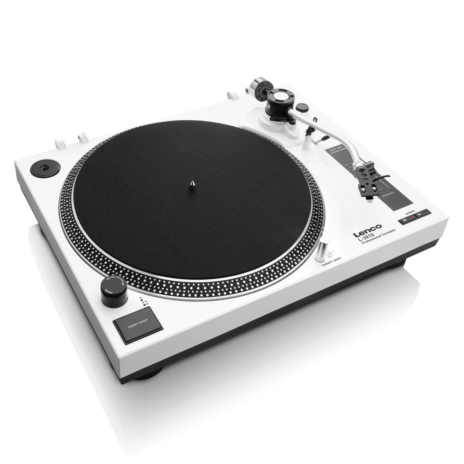 Lenco USB-Plattenspieler Direktantrieb Weiß