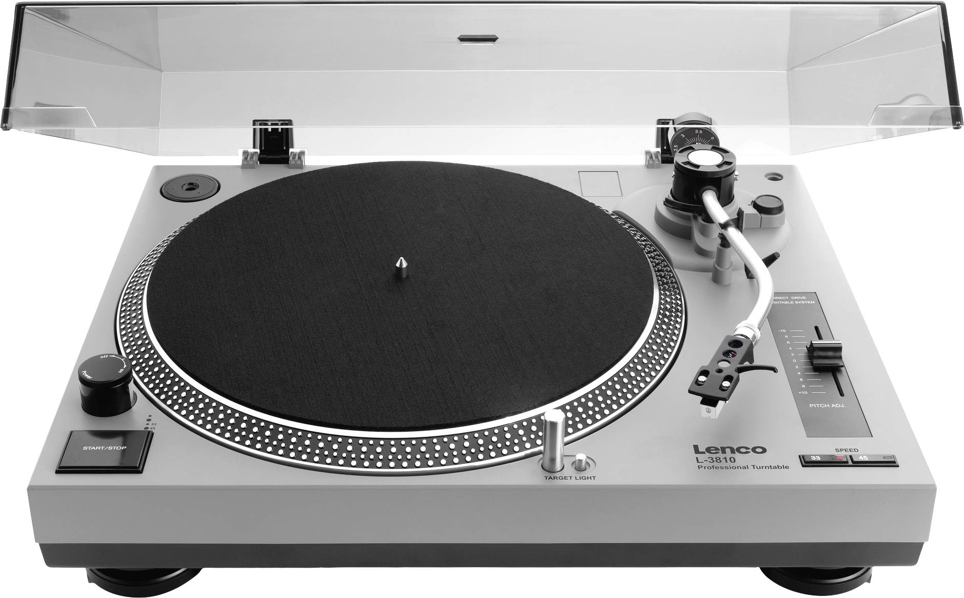 Lenco USB-Plattenspieler Direktantrieb Grau