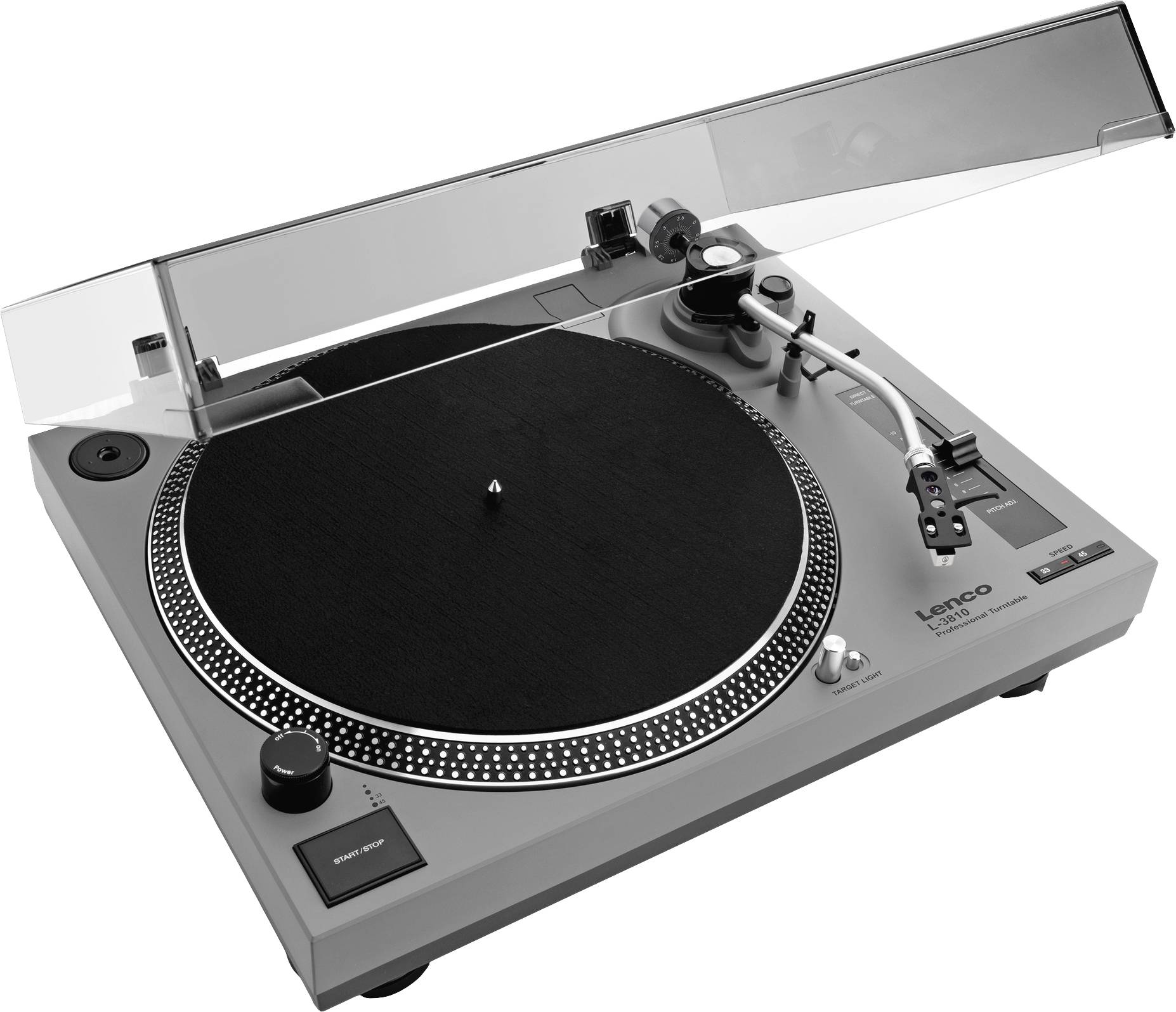 Lenco USB-Plattenspieler Direktantrieb Grau