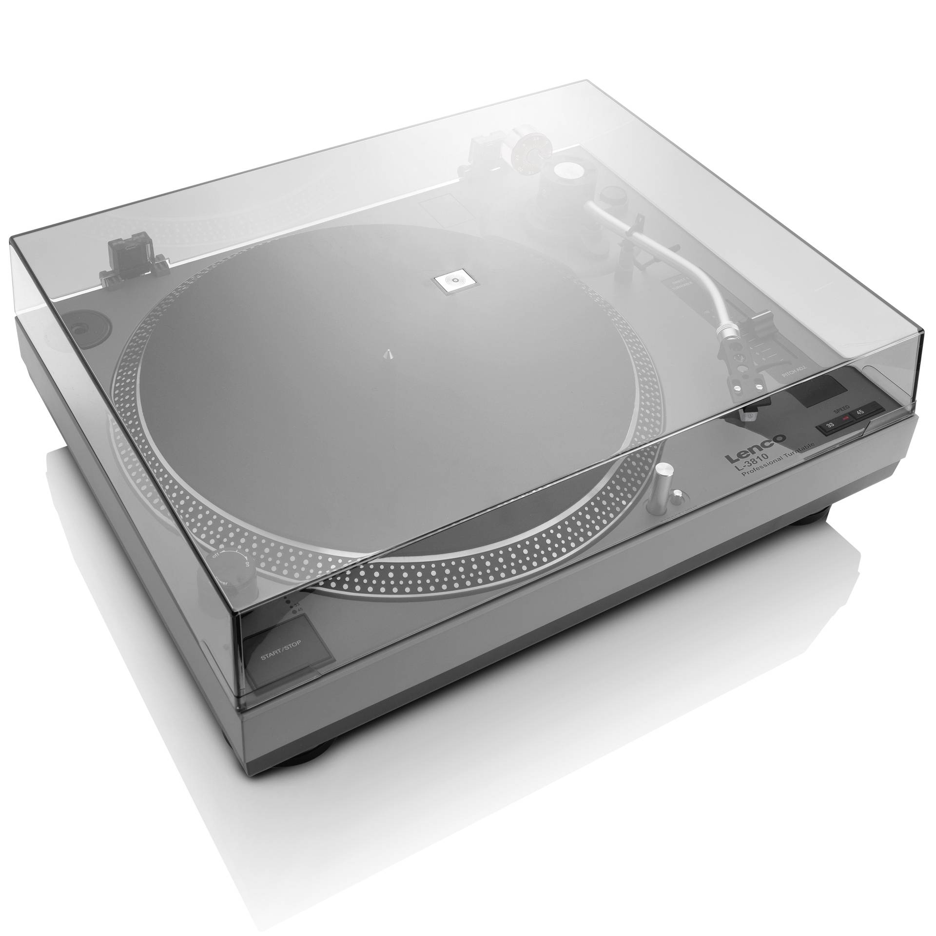 Lenco USB-Plattenspieler Direktantrieb Grau