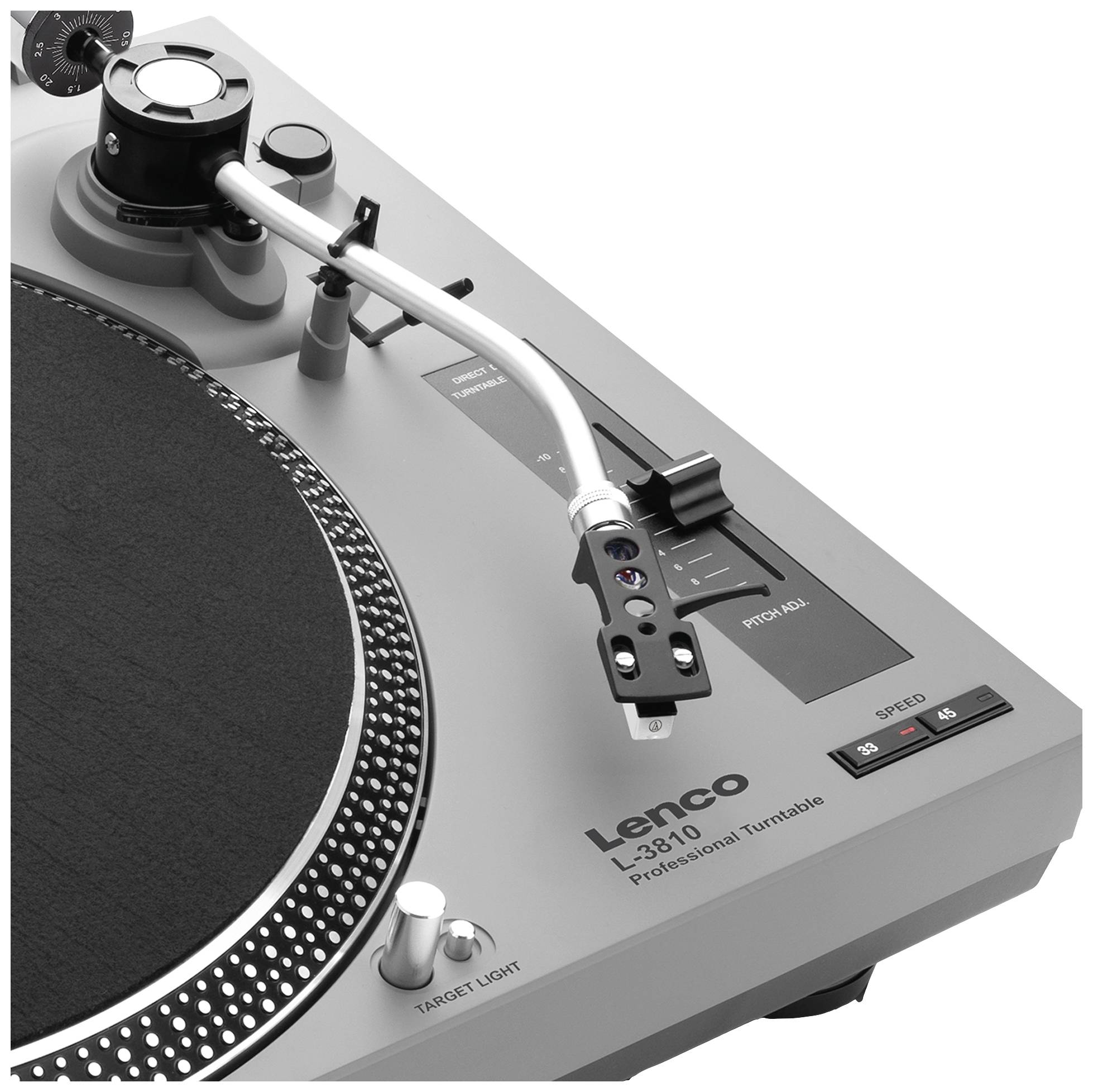 Lenco USB-Plattenspieler Direktantrieb Grau