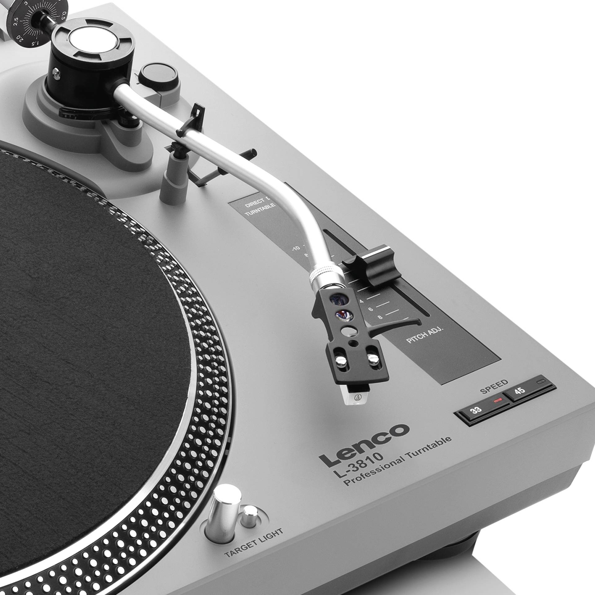 Lenco USB-Plattenspieler Direktantrieb Grau