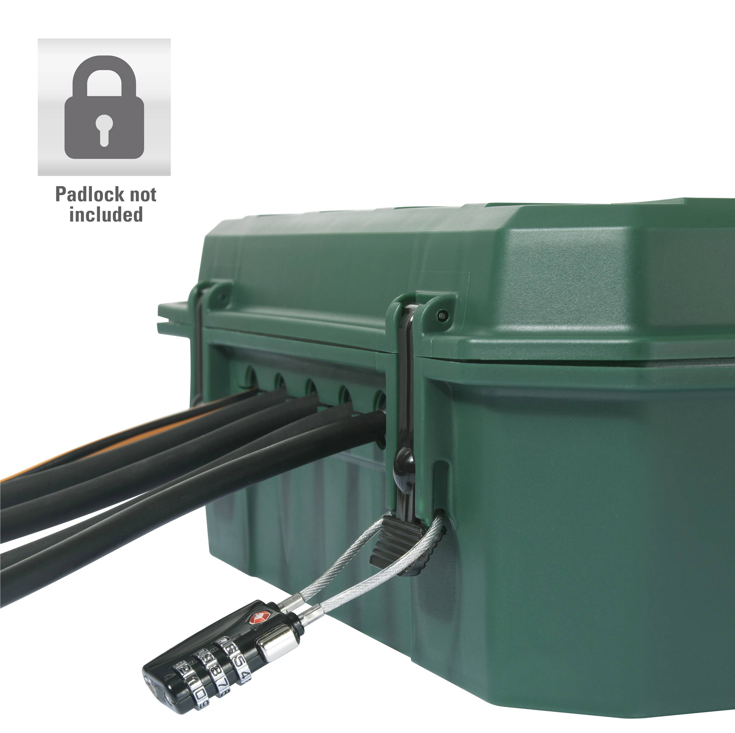 Sygonix SY-5598168 Verteilerbox 4fach Standard-Grün (seidenmatt), Schwarz erhöhter Berührungsschutz, mit 4-Fach Steckdosenleiste